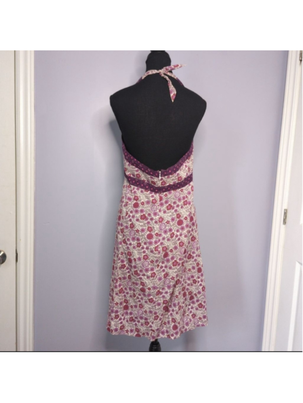 Gap Vintage Y2K Floral Boho Halter Dress Sz 10 Cottagecore - Picture 4 of 11